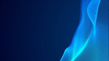 Nokta mavi dalga ışık ekran gradyan doku arkaplanı. Soyut teknoloji büyük veri dijital arkaplanı. 3d oluşturma.