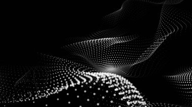Nokta beyaz dalga teknolojisi dokusu. Soyut büyük veri dijital konsepti. 3d oluşturma.