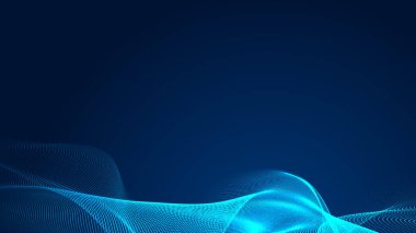 Nokta mavi dalga ışık ekran gradyan doku arkaplanı. Soyut teknoloji büyük veri dijital arkaplanı. 3d oluşturma.