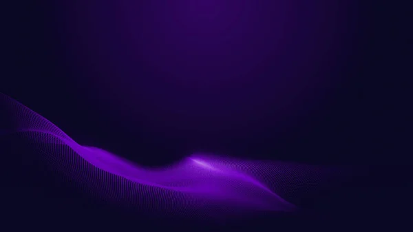 Punkt Blau Lila Wellenlinie Lichtverlauf Dunklen Hintergrund Abstrakte Technologie Big — Stockfoto