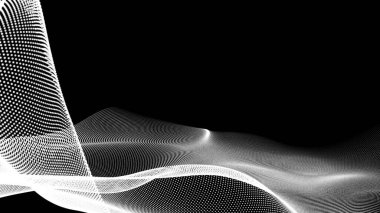 Nokta beyaz dalga teknolojisi dokusu. Soyut büyük veri dijital konsepti. 3d oluşturma.