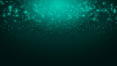 Soyut nokta yeşil renk desenli ekran ışık gradyan doku arka planına öncülük etti. Teknoloji büyük veri dijital konsepti. 3d oluşturma.