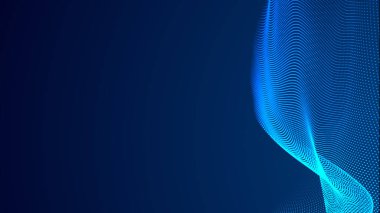 Nokta mavi dalga ışık ekran gradyan doku arkaplanı. Soyut teknoloji büyük veri dijital arkaplanı. 3d oluşturma.