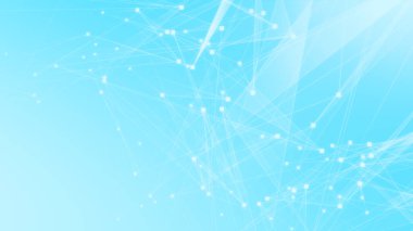 Teknoloji geçmişine sahip soyut mavi beyaz çokgen teknoloji ağı. Soyut noktalar ve satır dokusu arka planı. 3d oluşturma.