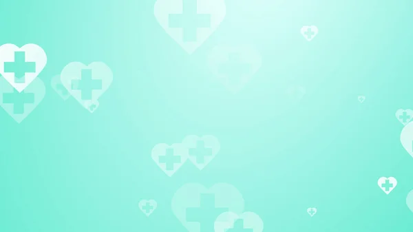 Egészségügyi Zöld Kék Kereszt Szív Minta Háttér Absztrakt Egészségügyi Technológia — Stock Fotó