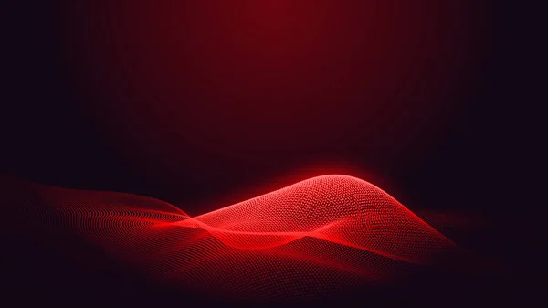 Dot Red Purple Wave Line Light Gradient Dark Background Abstract — Stock Photo, Image