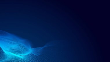Nokta mavi dalga ışık ekran gradyan doku arkaplanı. Soyut teknoloji büyük veri dijital arkaplanı. 3d oluşturma.