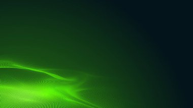 Nokta yeşil dalga ışık ekran gradyan dokusu koyu arkaplan. Soyut teknoloji büyük veri dijital arkaplanı. 3d oluşturma.