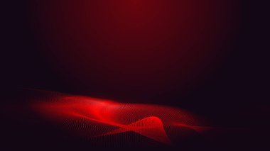 Nokta kırmızı mor dalga çizgisi açık renk gradyan koyu arkaplan. Soyut teknoloji büyük veri dijital arkaplanı. 3d oluşturma.