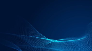 Nokta mavi dalga ışık ekran gradyan doku arkaplanı. Soyut teknoloji büyük veri dijital arkaplanı. 3d oluşturma.