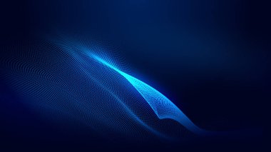 Nokta mavi dalga ışık ekran gradyan doku arkaplanı. Soyut ai teknolojisi büyük veri dijital arkaplanı. 3d oluşturma.