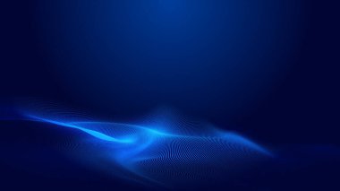 Nokta mavi dalga ışık ekran gradyan doku arkaplanı. Soyut teknoloji büyük veri dijital arkaplanı. 3d oluşturma.