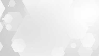 Altıgen geometrik beyaz gri ışık desenli teknoloji arka planı. Soyut grafik tasarım dijital blok zinciri ve bilim konsepti.