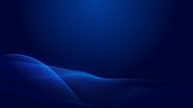 Nokta mavi dalga ışık ekran gradyan doku arkaplanı. Soyut teknoloji büyük veri dijital arkaplanı. 3d oluşturma.