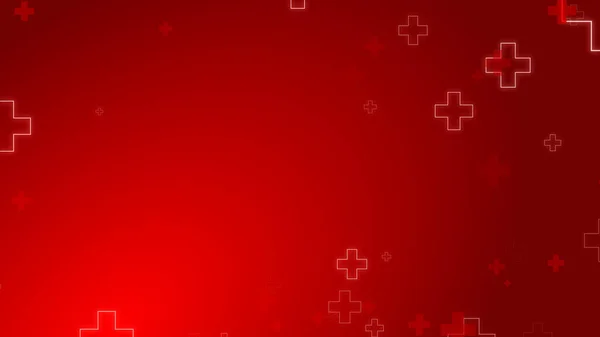 Medische Gezondheid Rood Kruis Neon Licht Vormen Patroon Achtergrond Abstracte — Stockfoto