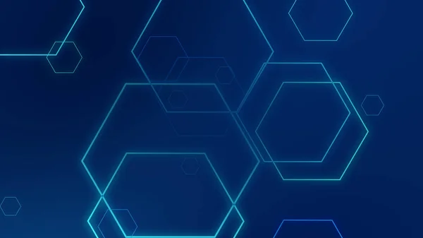 Геометрический Синий Неоновый Свет Технологии Tech Темном Фоне Абстрактный Графический — стоковое фото