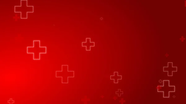 Medical Health Red Cross Neon Light Shapes Pattern Background Abstract — Stock Photo, Image