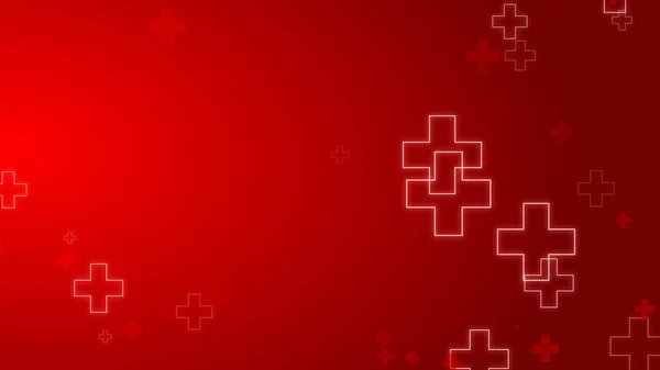 Medical Health Red Cross Neon Light Shapes Pattern Background Abstract — Stock Photo, Image