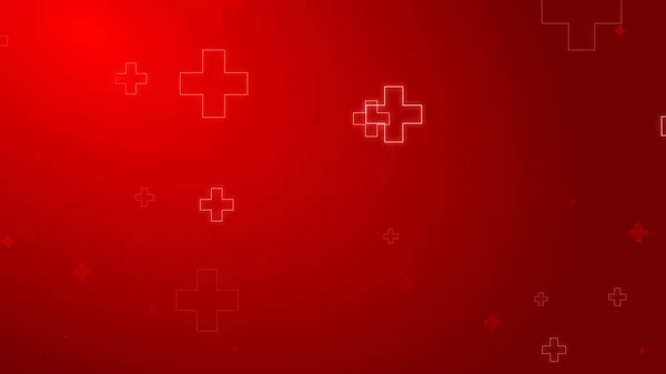 医学健康红十字霓虹灯图案背景 带有应急概念的医疗服务 — 图库照片