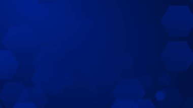 Altıgen geometrik mavi şablon teknolojisi yüksek teknolojili koyu arkaplan. Soyut grafik dijital gelecek bilim konsept tasarımı.