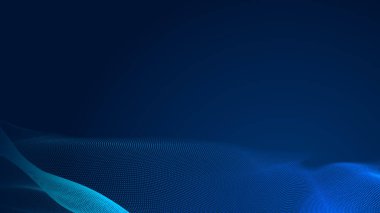 Nokta mavi dalga ışık ekran gradyan doku arkaplanı. Soyut teknoloji büyük veri dijital arkaplanı. 3d oluşturma.