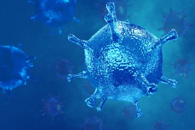 Coronavirus 2019 COVID-19 salgını. Biyoloji bilimi 3D görüntüleme.