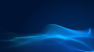 Nokta mavi dalga ışık ekran gradyan doku arkaplanı. Soyut teknoloji büyük veri dijital arkaplanı. 3d oluşturma.