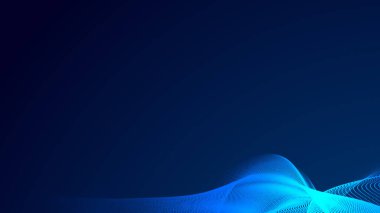 Nokta mavi dalga ışık ekran gradyan doku arkaplanı. Soyut teknoloji büyük veri dijital arkaplanı. 3d oluşturma.