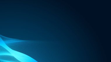 Nokta mavi dalga ışık ekran gradyan doku arkaplanı. Soyut teknoloji büyük veri dijital arkaplanı. 3d oluşturma.