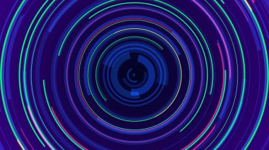 Neon hatları teknolojisi yüksek teknoloji mavi arka plan. Soyut grafik dijital gelecek konsept tasarımı.