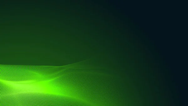 Dot Groene Golf Licht Scherm Gradiënt Textuur Donkere Achtergrond Abstract — Stockfoto
