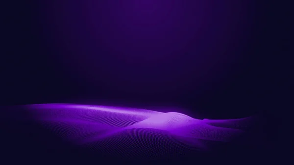 Dot Blue Purple Wave Line Light Gradient Dark Background Abstract — Stock Photo, Image