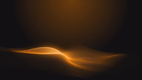 Dot orange wave light screen gradient texture background. Abstract  technology big data digital background. 3d rendering.