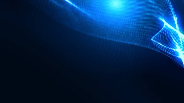 Nokta mavi dalga ışık ekran gradyan doku arkaplanı. Soyut ai teknolojisi büyük veri dijital arkaplanı. 3d oluşturma.