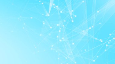 Teknoloji geçmişine sahip soyut mavi beyaz çokgen teknoloji ağı. Soyut noktalar ve satır dokusu arka planı. 3d oluşturma.