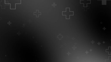 Tıbbi sağlık haçı siyah arkaplanda neon ışığı şekilleri oluşturur. Koronavirüslü soyut sağlık hizmetleri ölüm vakası kavramını etkiledi.