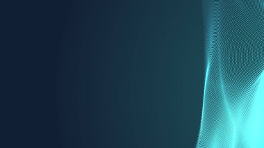 Nokta yeşil dalga ışık ekran gradyan doku arka planı. Soyut teknoloji büyük veri dijital arkaplanı. 3d oluşturma.