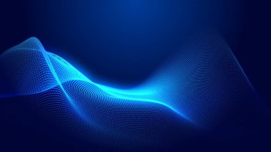 Nokta mavi dalga ışık ekran gradyan doku arkaplanı. Soyut teknoloji büyük veri dijital arkaplanı. 3d oluşturma.