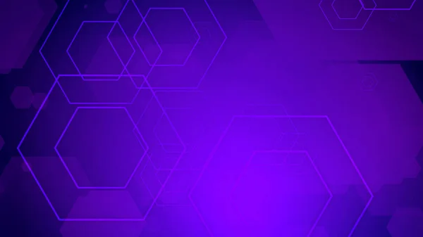 Hexagon Geometric Purple Color Neon Light Pattern Science Dark Background — Stock Photo, Image