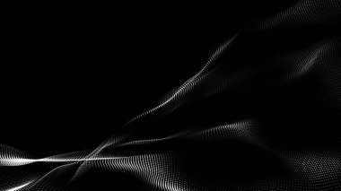 Nokta beyaz dalga teknolojisi dokusu. Soyut büyük veri dijital konsepti. 3d oluşturma.