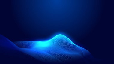 Nokta mavi dalga ışık ekran gradyan doku arkaplanı. Soyut teknoloji büyük veri dijital arkaplanı. 3d oluşturma.