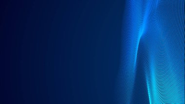 Nokta mavi dalga ışık ekran gradyan doku arkaplanı. Soyut teknoloji büyük veri dijital arkaplanı. 3d oluşturma.