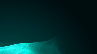 Nokta yeşil dalga ışık ekran gradyan doku arka planı. Soyut teknoloji büyük veri dijital arkaplanı. 3d oluşturma.