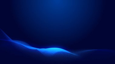 Nokta mavi dalga ışık ekran gradyan doku arkaplanı. Soyut teknoloji büyük veri dijital arkaplanı. 3d oluşturma.