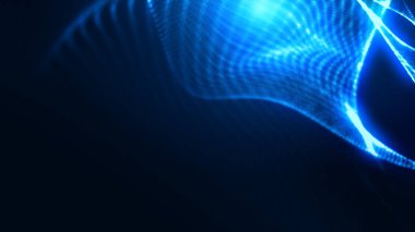 Nokta mavi dalga ışık ekran gradyan doku arkaplanı. Soyut ai teknolojisi büyük veri dijital arkaplanı. 3d oluşturma.