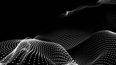 Nokta beyaz dalga teknolojisi dokusu. Soyut büyük veri dijital konsepti. 3d oluşturma.
