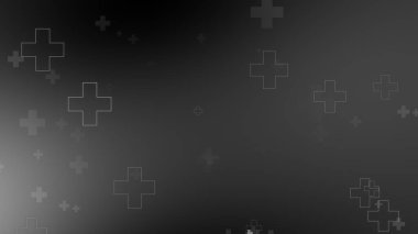 Tıbbi sağlık haçı siyah arkaplanda neon ışığı şekilleri oluşturur. Koronavirüslü soyut sağlık hizmetleri ölüm vakası kavramını etkiledi.