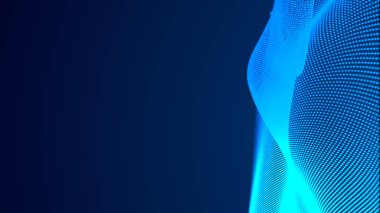 Nokta mavi dalga ışık ekran gradyan doku arkaplanı. Soyut teknoloji büyük veri dijital arkaplanı. 3d oluşturma.