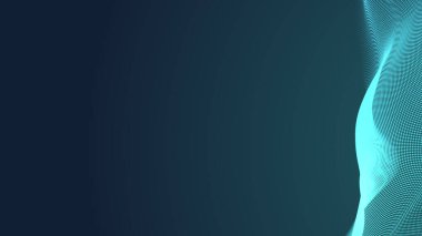 Nokta yeşil dalga ışık ekran gradyan doku arka planı. Soyut teknoloji büyük veri dijital arkaplanı. 3d oluşturma.