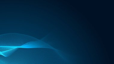 Nokta mavi dalga ışık ekran gradyan doku arkaplanı. Soyut teknoloji büyük veri dijital arkaplanı. 3d oluşturma.